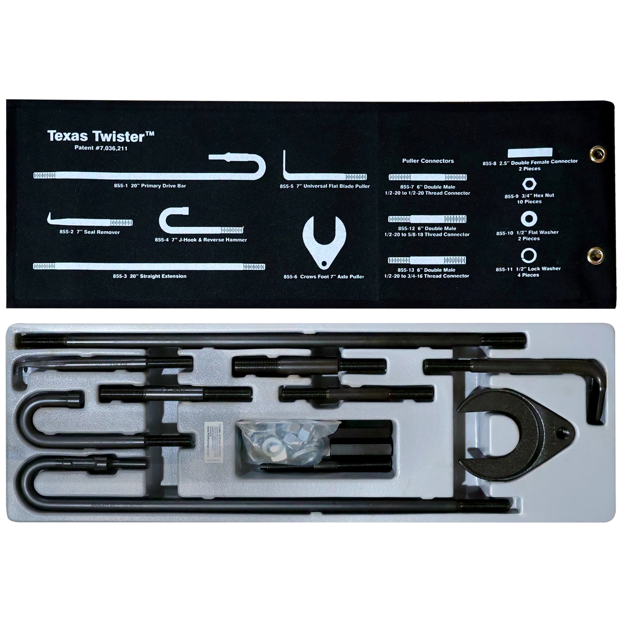 Texas Twister Air Hammer Bi-Directional Pulling Kit, 34pcs, 3000bpm, LT855A